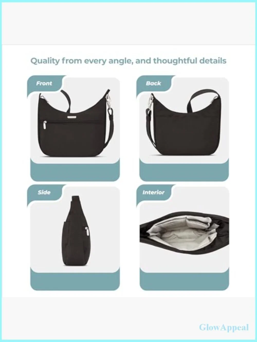 Anti-Theft East/West Hobo Bag with RFID Blocking